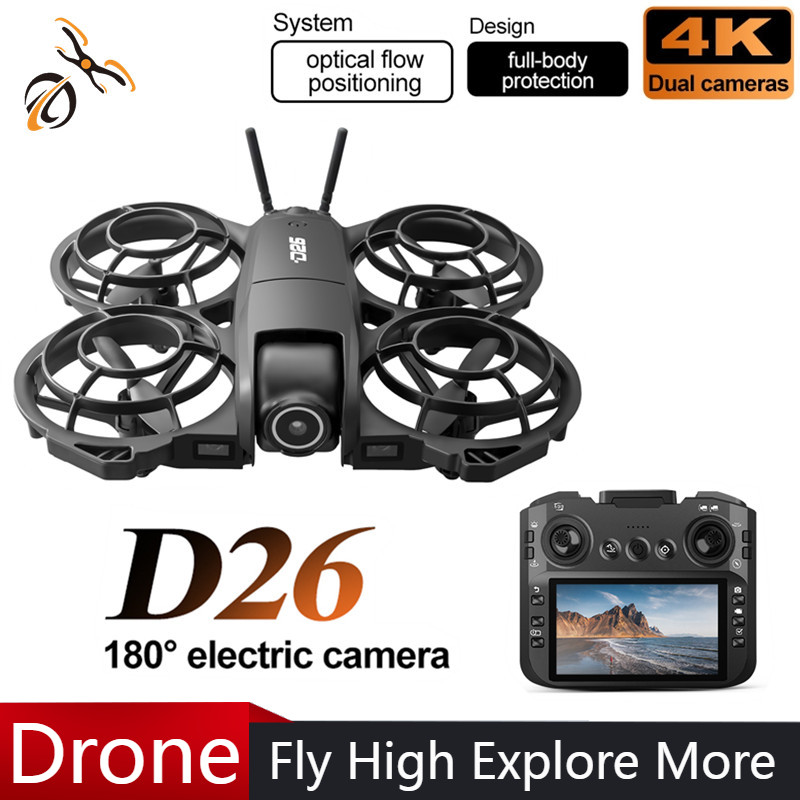 Drone Camera Night Vision - โดรน D26 4K ถ่ายภาพทางอากาศ HD 180